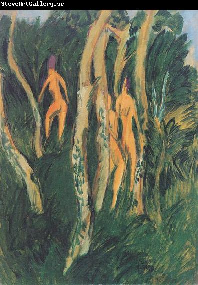Ernst Ludwig Kirchner Drei Akte unter Baumen